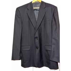 Loro Piana Tasmanian 44R Black Italy Wool Blazer Jacket Peak USA Hickey Freeman